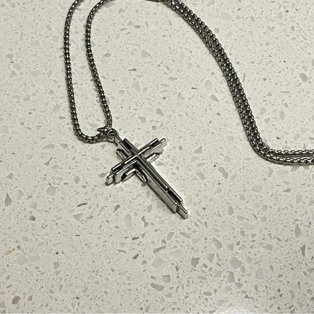 Christian Cross Pendant Necklace, Jewelry Accessory For‎ Men